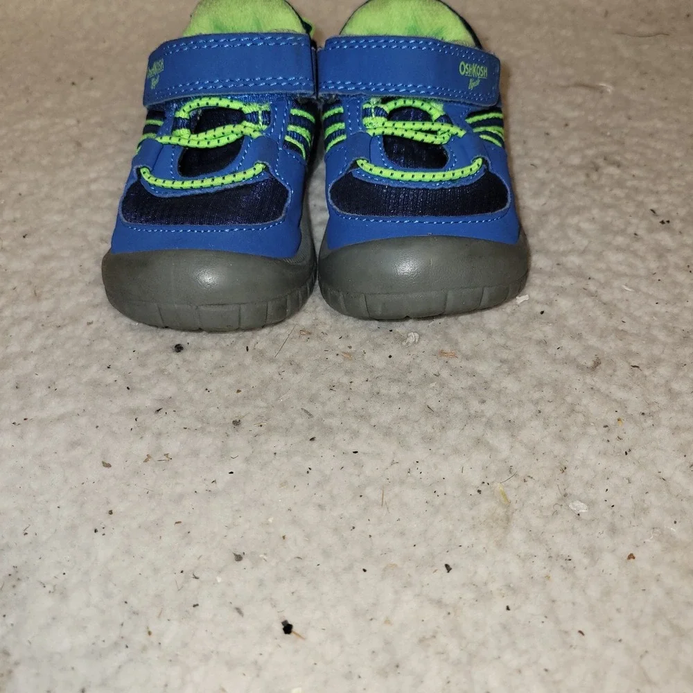 OshKosh B'gosh Toddler Water Shoes Blue‎ Green Hook Loop Size 5 EU 20